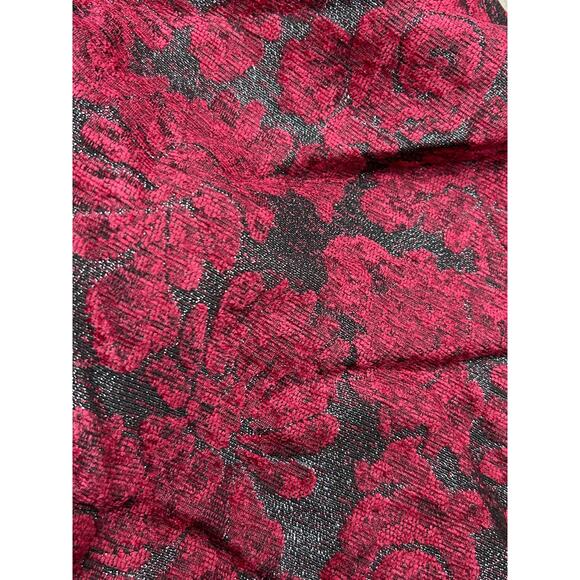 NWT Rachel Parcell Womens Red Metallic Floral Hi-Low Fit & Flare Skirt Size 6 - Picture 4 of 11